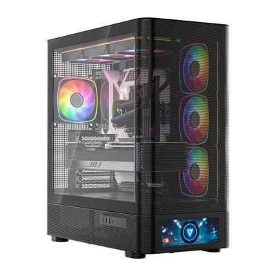 9. MODECOM OBUDOWA VOLCANO AQ 500 ARGB MIDI CZARNA