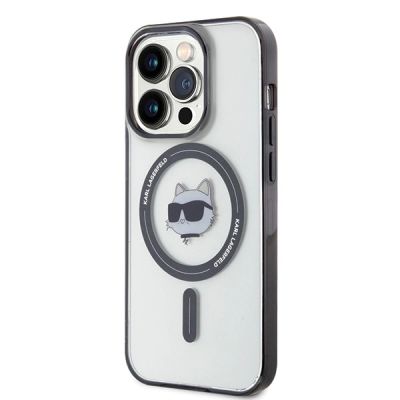 3. Etui Karl Lagerfeld IML Choupette's Head MagSafe na iPhone 15 Pro - przezroczyste