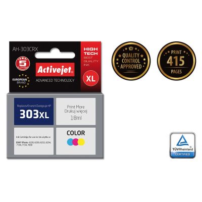2. Activejet AH-303CRX Tusz (zamiennik HP 303XL T6N03AE; Premium; 18ml; kolor)
