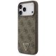 2. Etui Guess Leather 4G Triangle Strass MagSafe na iPhone 17 Pro Max / 18 Pro Max  - brązowe