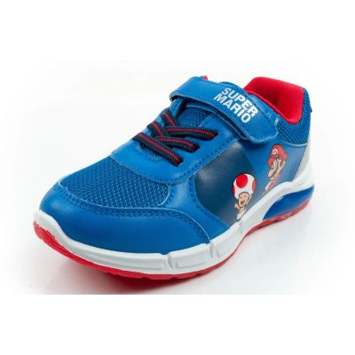 3. Leomil buty sportowe dziecięce sneakersy Super Mario na rzep LED niebieskie