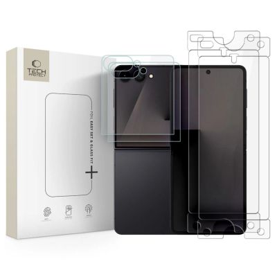 Zestaw ochronny szkło hartowane Tech-Protect Glass Fit+ 2-Pack + folia hydrożelowa Tech-Protect Hydro Flex+ 2-Pack na Samsung Galaxy Z Flip 7 / 8
