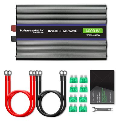 5. Qoltec Przetwornica napięcia Monolith 4000 MS Wave 51928, 12V na 230V, 2000/4000W, USB
