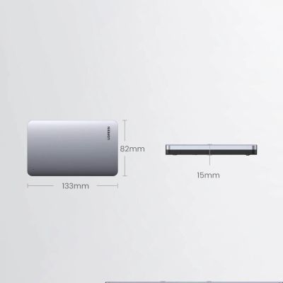 15. Kieszeń Ugreen CM300 70498 na dysk twardy 2,5'' SATA 3.0 6Gbps - szary + kabel USB-C - USB-A 0.5m