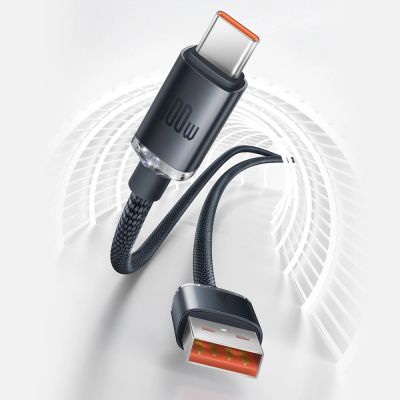 13. Baseus Crystal Shine Series kabel przewód USB do szybkiego ładowania i transferu danych USB Typ A - USB Typ C 100W 2m fioletowy (CAJY000505)