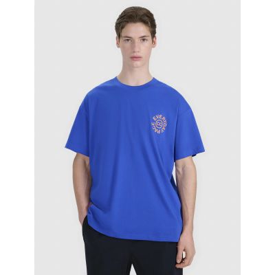 5. T-shirt oversize z nadrukiem męski 4F 4FWSS25TTSHM1979-36S