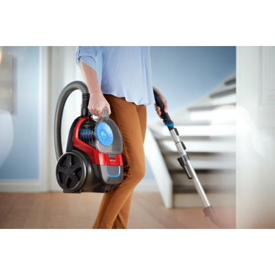 7. Odkurzacz bezworkowy Philips FC9330/09 (650W; kolor czarny, kolor czerwony)