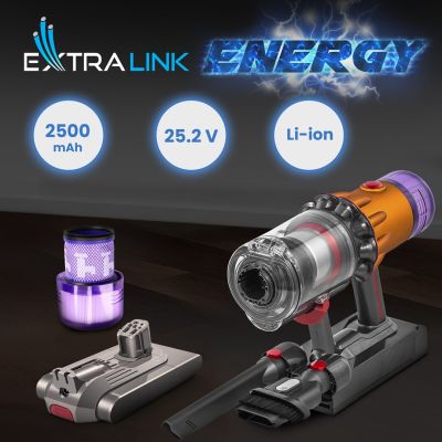 2. Extralink | Filtr + zamiennik baterii , akumulator do odkurzacza Dyson V12 | 25.2V 2500mAh