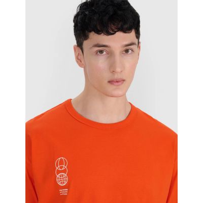 3. T-shirt oversize z nadrukiem męski 4F 4FRSS25TTSHM2652-70S