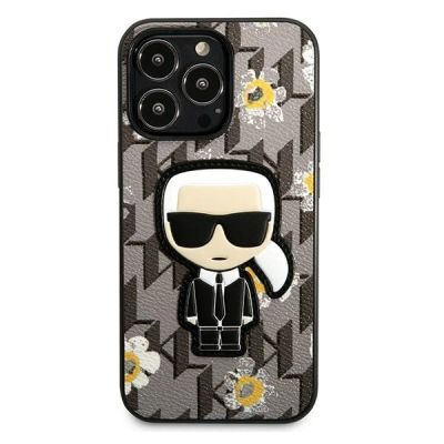 3. Etui Karl Lagerfeld Flower Ikonik Karl na iPhone 13 Pro / iPhone 13 - szare