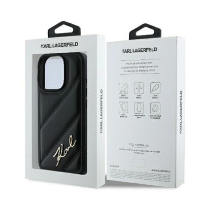 7. Etui Karl Lagerfeld Quilted Signature na iPhone 16 Pro Max - czarne