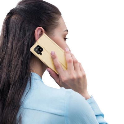 9. DUX DUCIS Skin Pro kabura etui pokrowiec z klapką Samsung Galaxy A42 5G złoty