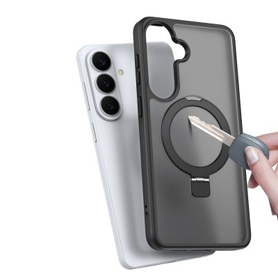7. Etui Dux Ducis Yind na Samsung Galaxy S26 z podstawką kompatybilne z MagSafe - czarne