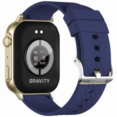 9. Smartwatch Damski GRAVITY GT15-11 Granatowy Pasek Silikonowy + Złota Bransoleta