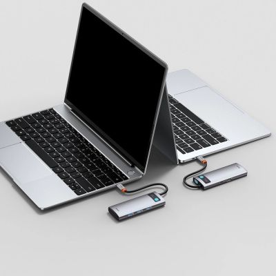10. Baseus Metal Gleam 5w1 wielofunkcyjny HUB USB Typ C - USB Typ C Power Delivery 100 W / HDMI 4K 30 Hz / 3x USB 3.2 Gen 1 Szary (CAHUB-CX0G)