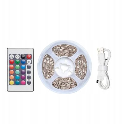 8. Taśma świetlna Vention RGB FPC LED z pilotem IR zasilanie USB 5V  2m