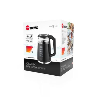 9. ELDOM CZAJNIK BEZPREWODOWY Z REGULACJĄ TEMPERATURY C560 NUVIA 2000W 1,7 L ,WYŚWIETLACZ LED , REGULACJE TEMPERATURY WODY