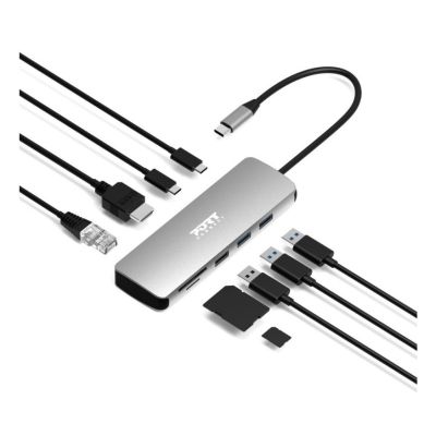 7. Port Designs 900164 stacja dokująca Przewodowa USB 3.2 Gen 1 (3.1 Gen 1) Type-C Stal nierdzewna