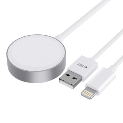 2. Ładowarka Tech-Protect UltraBoost 2w1 magnetyczna z kablami USB-C / Lightning do Apple Watch 1.5m - biała