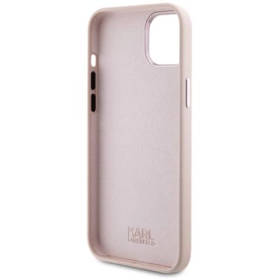 7. Etui Karl Lagerfeld Silicone Choupette Metal Pin na iPhone 15 Plus / 14 Plus - różowe