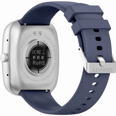 9. Smartwatch Męski GRAVITY GT18-6 Czarny Pasek Silikonowy + Granatowy Pasek