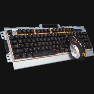 4. Marvo CM303 klawiatura Dołączona myszka Gaming USB Czarny, Srebrny