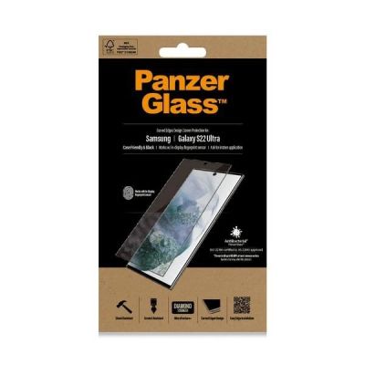 6. Szkło PanzerGlass E2E Microfracture antybakteryjne na Samsung Galaxy S22 Ultra - z czarną ramką