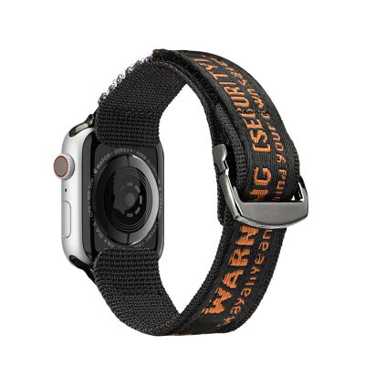 2. Dux Ducis Strap (Outdoor Version) pasek Apple Watch Ultra, SE, 9, 8, 7, 6, 5, 4, 3, 2, 1 (49, 45, 44, 42 mm) nylonowa opaska bransoleta czarno-pomarańczowy