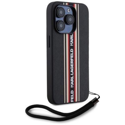 3. Etui Karl Lagerfeld Saffiano Athleisure Stripes Cord na iPhone 15 Pro Max - czerwone