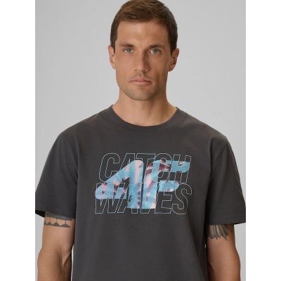 4. T-shirt regular z nadrukiem męski 4F 4FRSS26TTSHM4295-22S