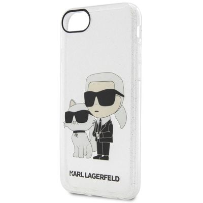 3. Etui Karl Lagerfeld Glitter Karl&Choupette na iPhone 7 / 8 / SE 2020 / SE 2022 - przezroczyste