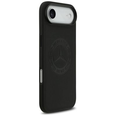 4. Etui Mercedes Leather Vintage Logo MagSafe na iPhone Air - czarne