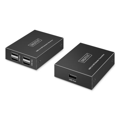 9. Przedłużacz (extender) po skrętce kat.6 USB 2.0 do 150m, 4x USB-A do 480 Mbps, 1x RJ45 (Gigabit Ethernet) - zestaw (odbiornik/nadajnik)