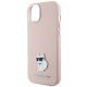 6. Etui Karl Lagerfeld Silicone Choupette Metal Pin na iPhone 15 Plus / 14 Plus - różowe