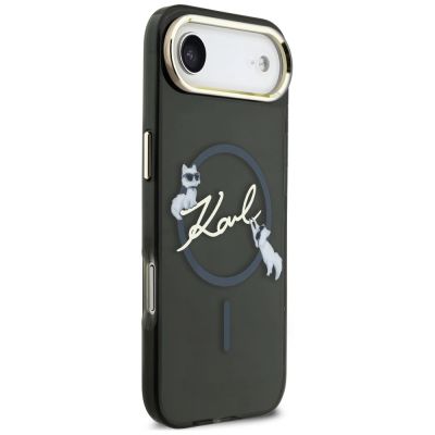 5. Etui Karl Lagerfeld IML Choupettes Karl  Script Logo MagSafe na iPhone Air - czarne
