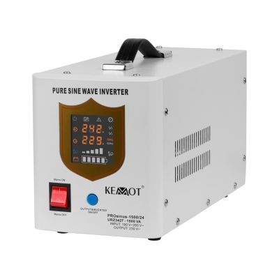 2. Zasilacz awaryjny KEMOT PROsinus-1500/24  przetwornica z czystym przebiegiem sinusoidalnym i funkcją ładowania  24V 230V 1500VA/1050W