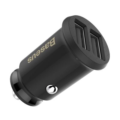4. Mini ładowarka Baseus Grain Car Charger CCALL-ML01 samochodowa 2x USB-A 3.1A - czarna