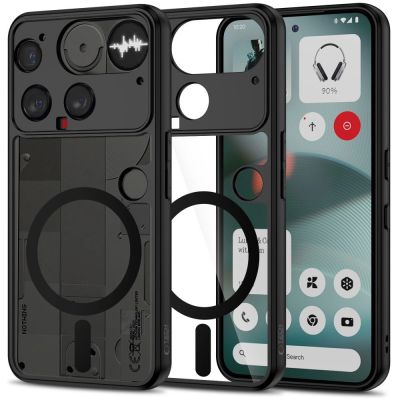 Etui Tech-Protect MagMat MagSafe na Nothing Phone 3 - czarno-przezroczyste
