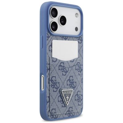 4. Etui Guess 4G nauble Card Triange na iPhone 18 Pro Max / 17 Pro Max - niebieskie