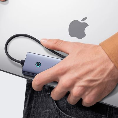 10. Hub Baseus UltraJoy Series 5w1 USB-C do 1x HDMI4K@30Hz+ 4 x USB-A 3.0 - szary