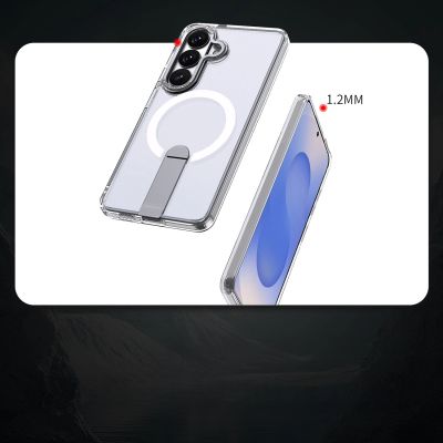 3. Etui Hybrid Armor X na Samsung Galaxy A57 z podstawką kompatybilne z MagSafe - przezroczyste