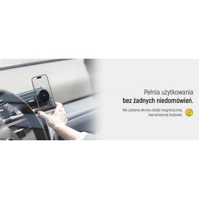 20. Uchwyt samochodowy Wozinsky WCT5-Q6S2Y z ładowarką indukcyjną Qi/MagSafe 15W na kratkę wentylacji z wentylatorem - czarny
