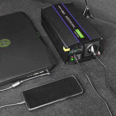 8. Qoltec Przetwornica napięcia Monolith 2000 MS Wave | 12V na 230V | 1000/2000W | USB