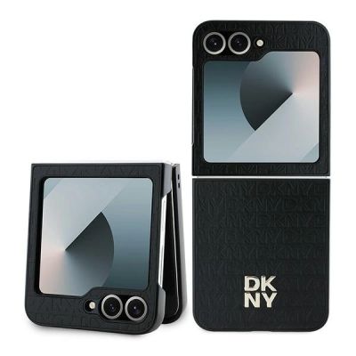 Etui DKNY Repeat Pattern Stack Logo na Samsung Galaxy Z Flip6 - czarne