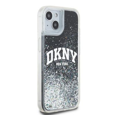 4. Etui DKNY Liquid Glitter Big Logo na iPhone 15 Plus / 14 Plus - czarne