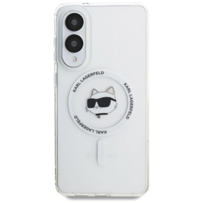3. Etui Karl Lagerfeld Button Choupette Head Printed Logo MagSafe na Samsung Galaxy S25 Edge - białe