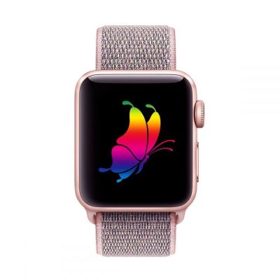 2. Pasek Tech-Protect Nylon na Apple Watch 4 / 5 / 6 / 7 / 8 / 9 / SE (38/40/41 mm) - różowy