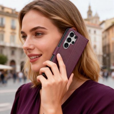 7. Etui Tech-Protect Wallet na Samsung Galaxy S26 Ultra - bordowe