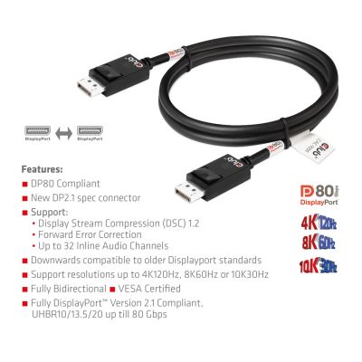 5. CLUB3D CAC-1091 kabel DisplayPort 1,2 m Czarny