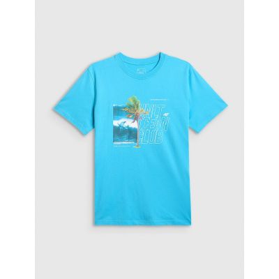 5. T-shirt regular z nadrukiem męski 4F 4FRSS26TTSHM4303-33S